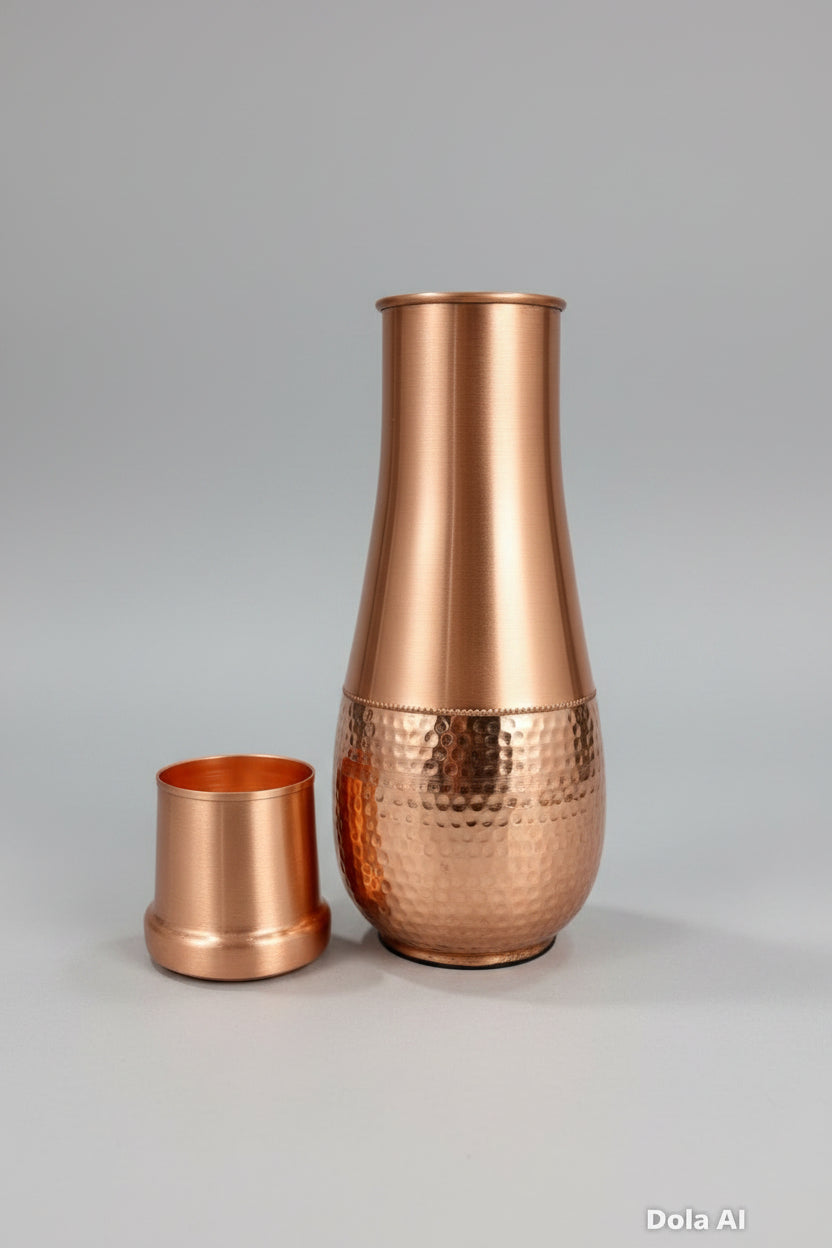 Pure Copper Handmade Bedside Carafe with Cup