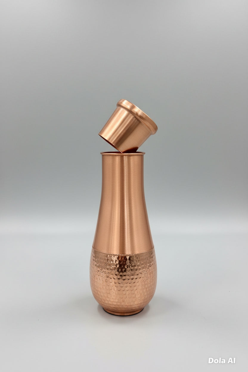 Pure Copper Handmade Bedside Carafe with Cup